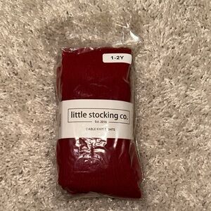Little Stocking Co. Red Cable Knit Tights
